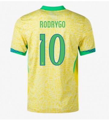 Brasilien Rodrygo Goes #10 Hjemmebanetrøje Copa America 2024 Kort ærmer